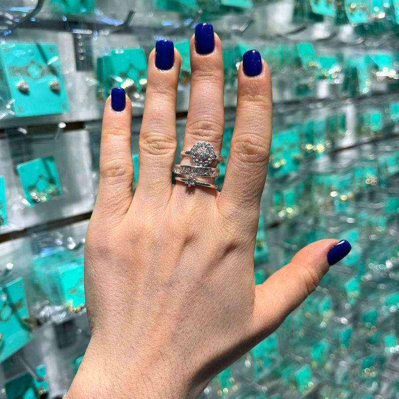 TRIO DE ANEL ZIRCÔNIA GLAMOUR BANHADO A PRATA