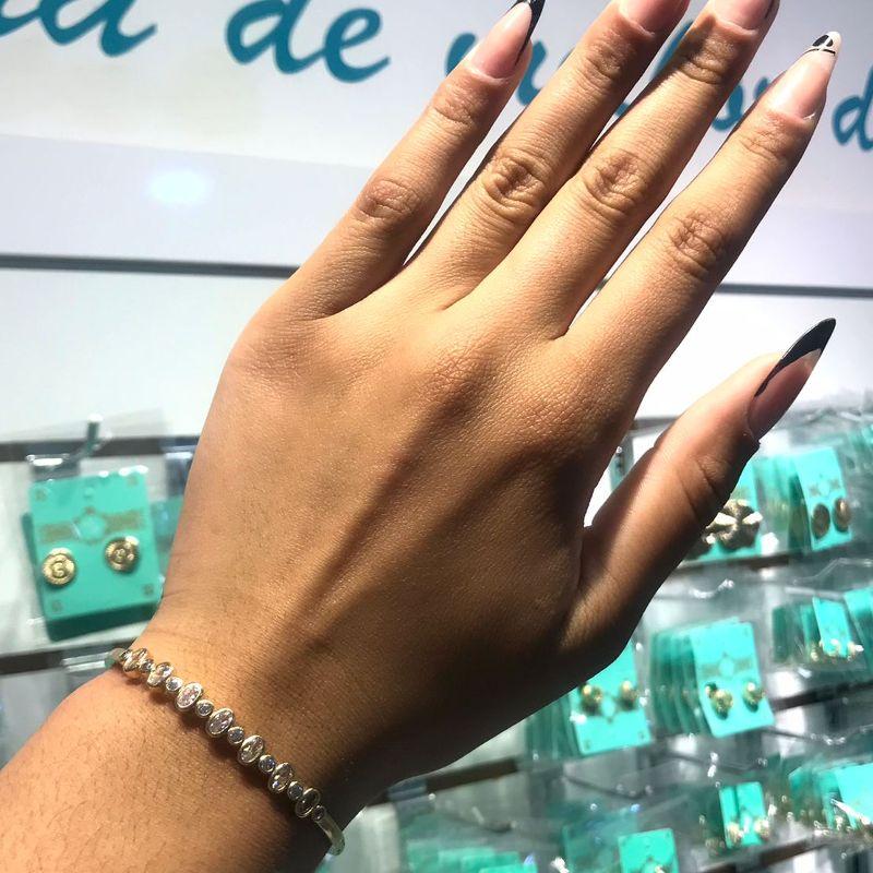 BRACELETE EM ZIRCÔNIA BANHADO A OURO