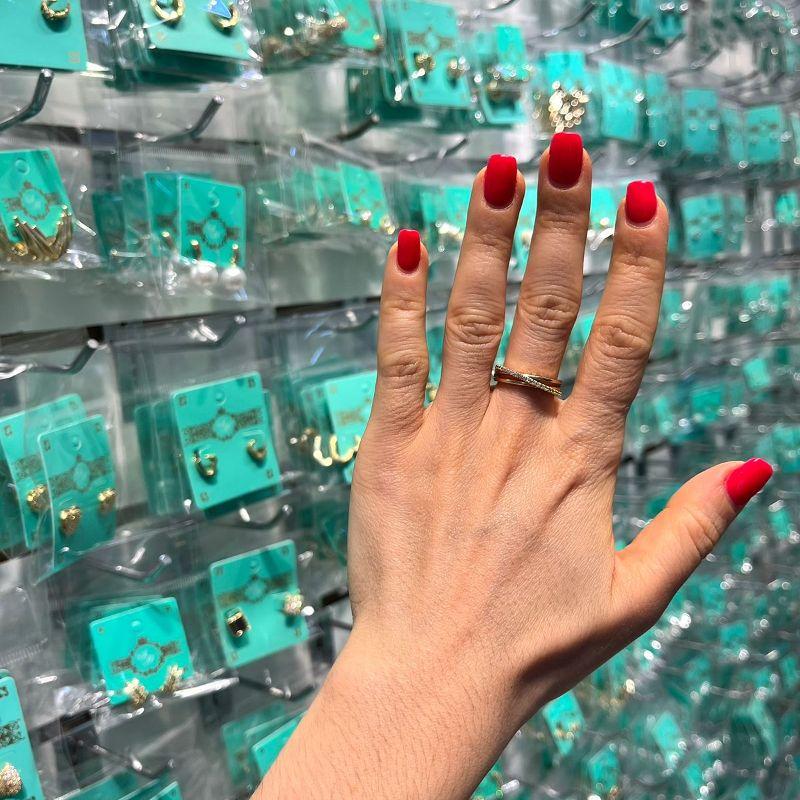 ANEL DUPLO FILEIRA EM ZIRCÔNIA BANHADO A OURO