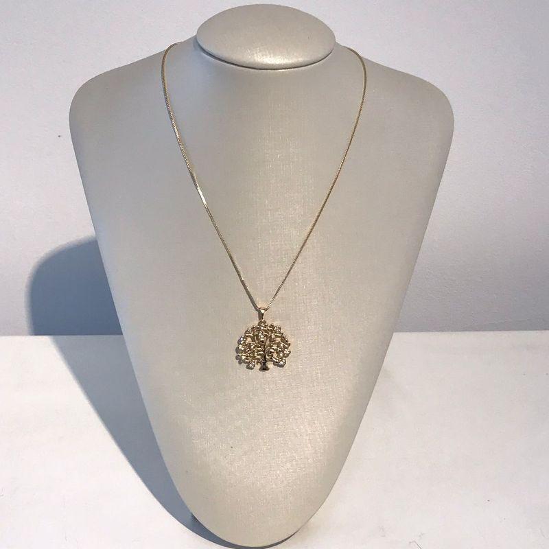 COLAR ÁRVORE DA VIDA CORAÇÕES BANHADO A OURO