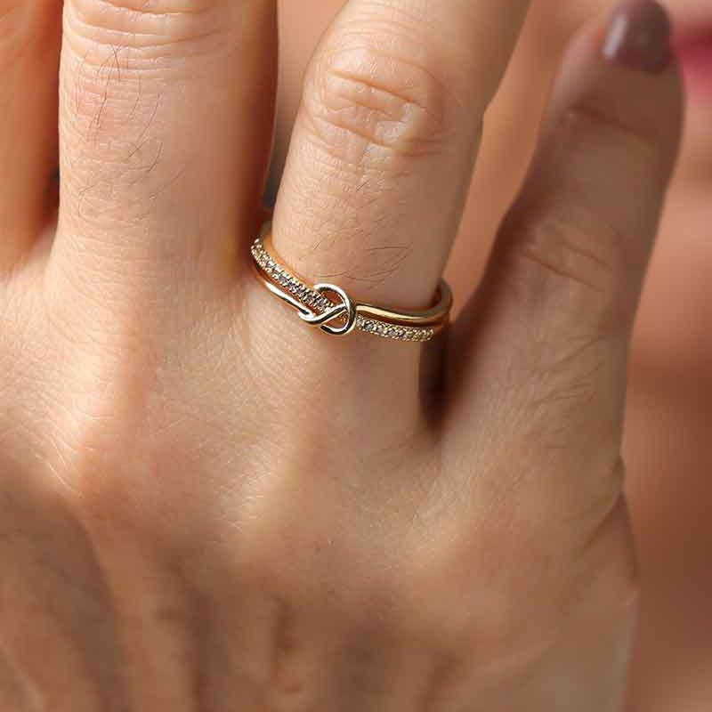 ANEL NOZINHO EM ZIRCÔNIA BANHADO A OURO