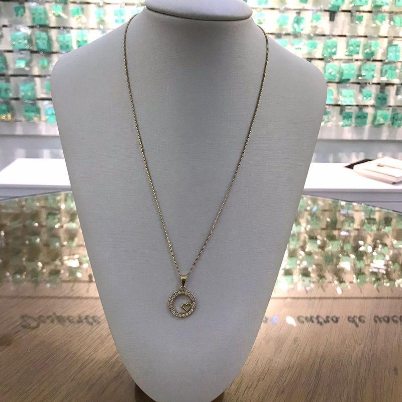 COLAR REDONDO CRAVEJADO EM ZIRCÔNIA LOVELY BANHADO A OURO