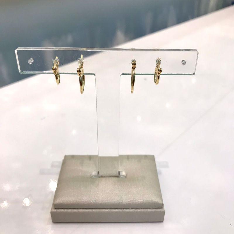 ARGOLA DUPLA FECHO ITALIANO BANHADO A OURO