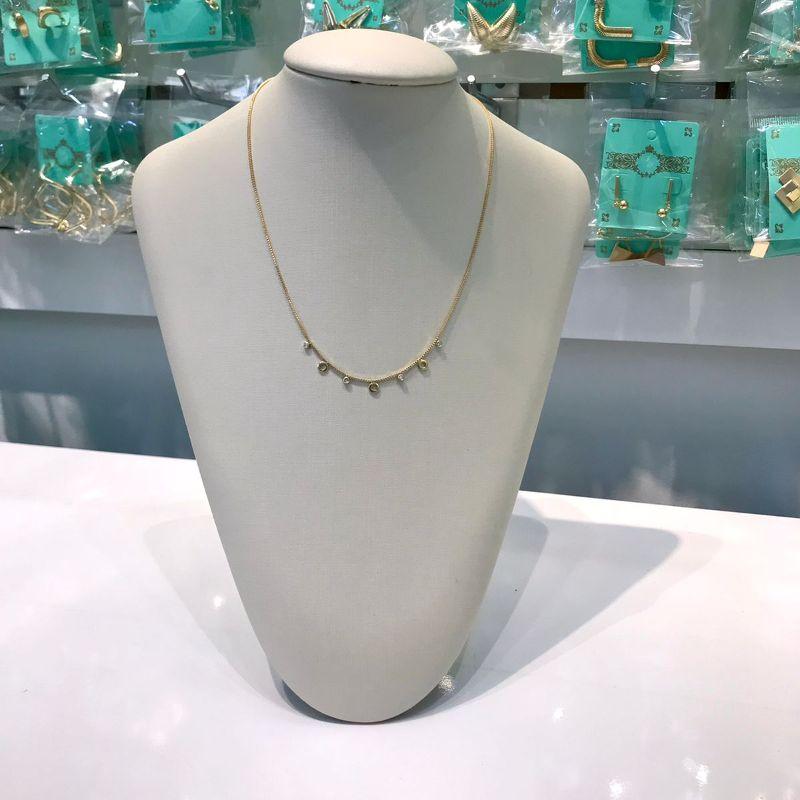 CHOKER REDONDO VAZADO PONTO DE LUZ BANHADO A OURO