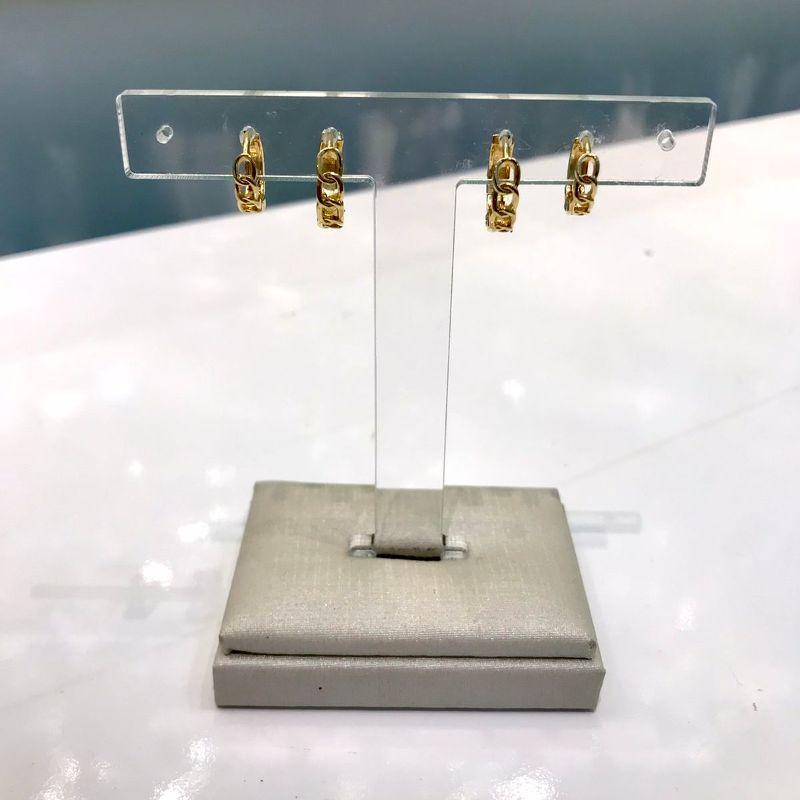 DUPLA DE ARGOLA CORRENTES BANHADO A OURO