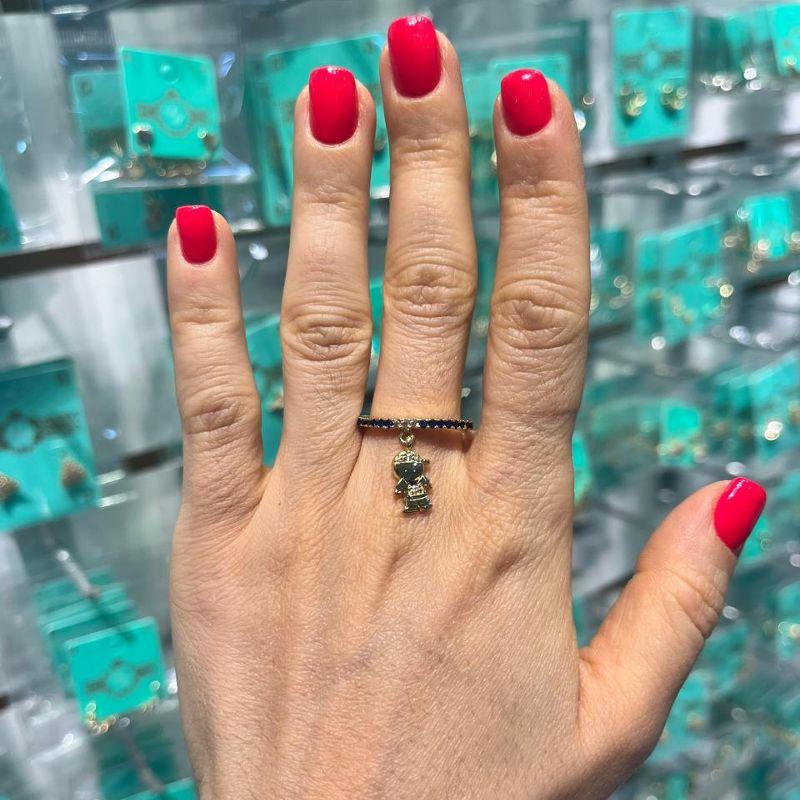 ANEL PINGENTE MENINO ZIRCÔNIA BANHADO A OURO