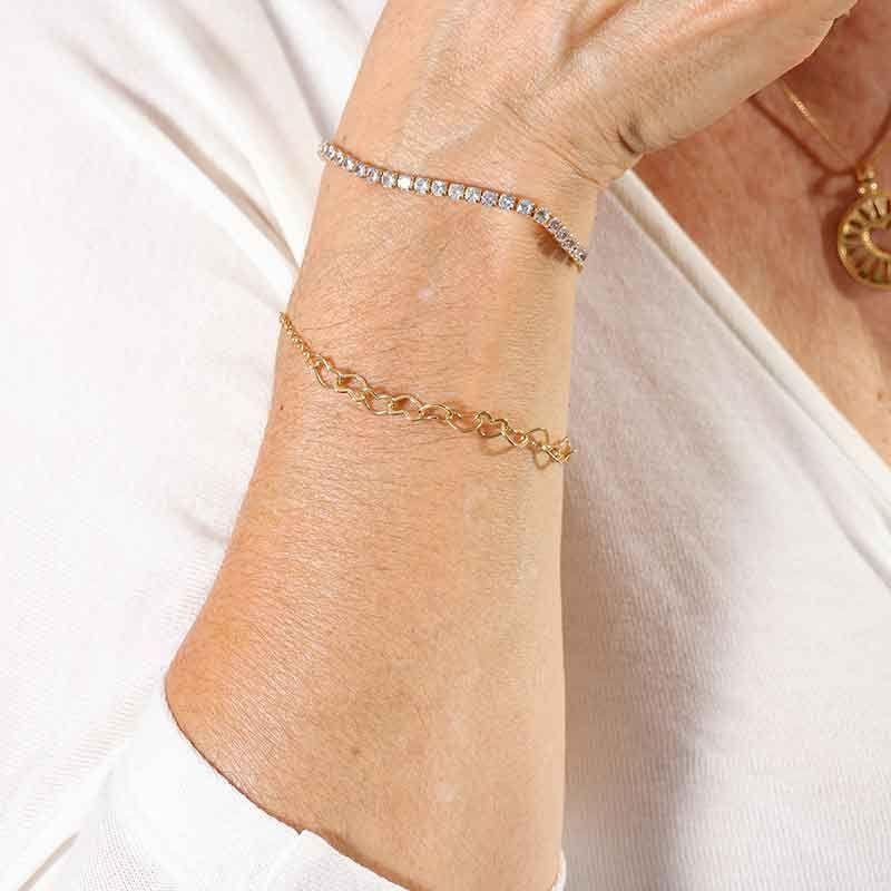 PULSEIRA CORAÇÃO VAZADO BANHADO A OURO