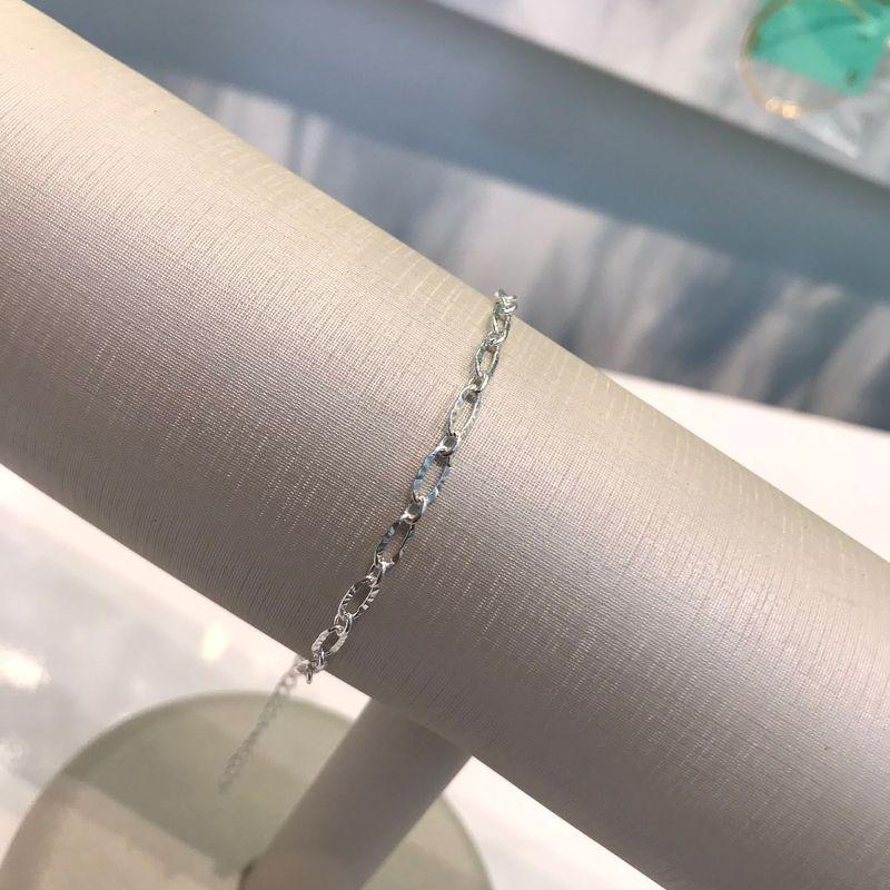 PULSEIRA DE ELOS DIAMANTADOS FINOS BANHADO A PRATA