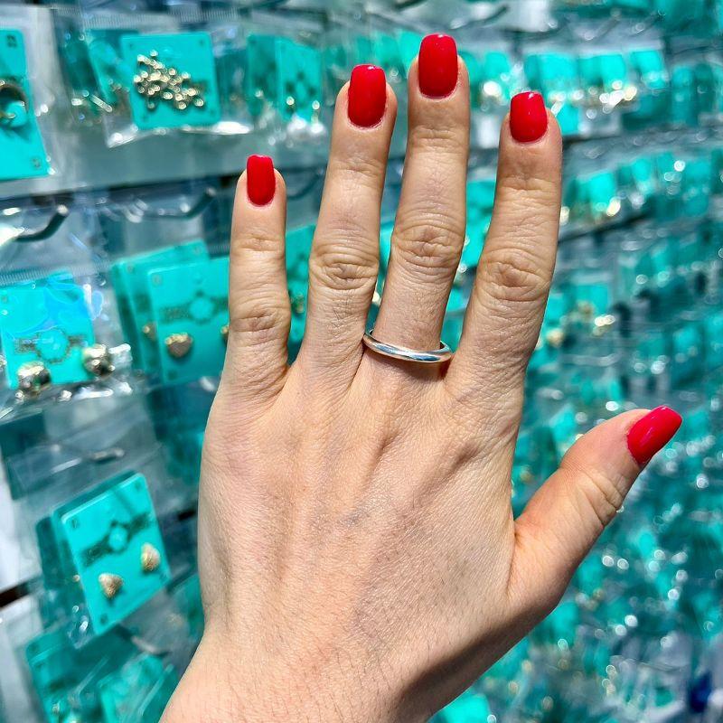 ANEL PUFFER LISO BANHADO A PRATA