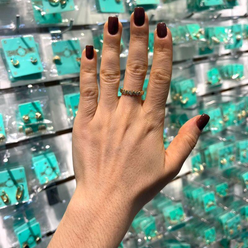 ANEL CORAÇÃO ZIRCÔNIA BANHADO A OURO