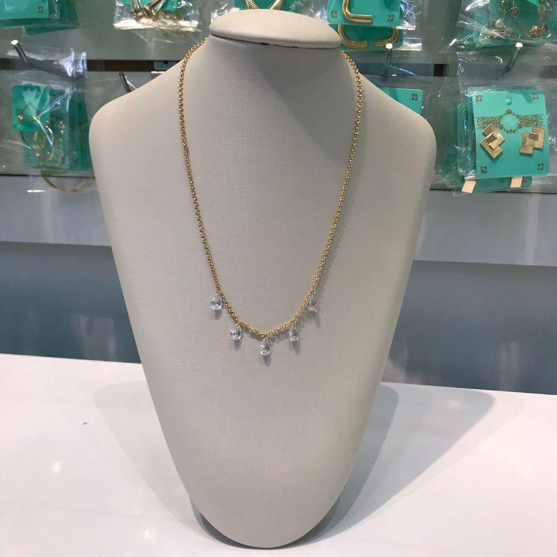 CHOKER GOTAS ZIRCÔNIA ELO PORTUGUÊS BANHADO A OURO