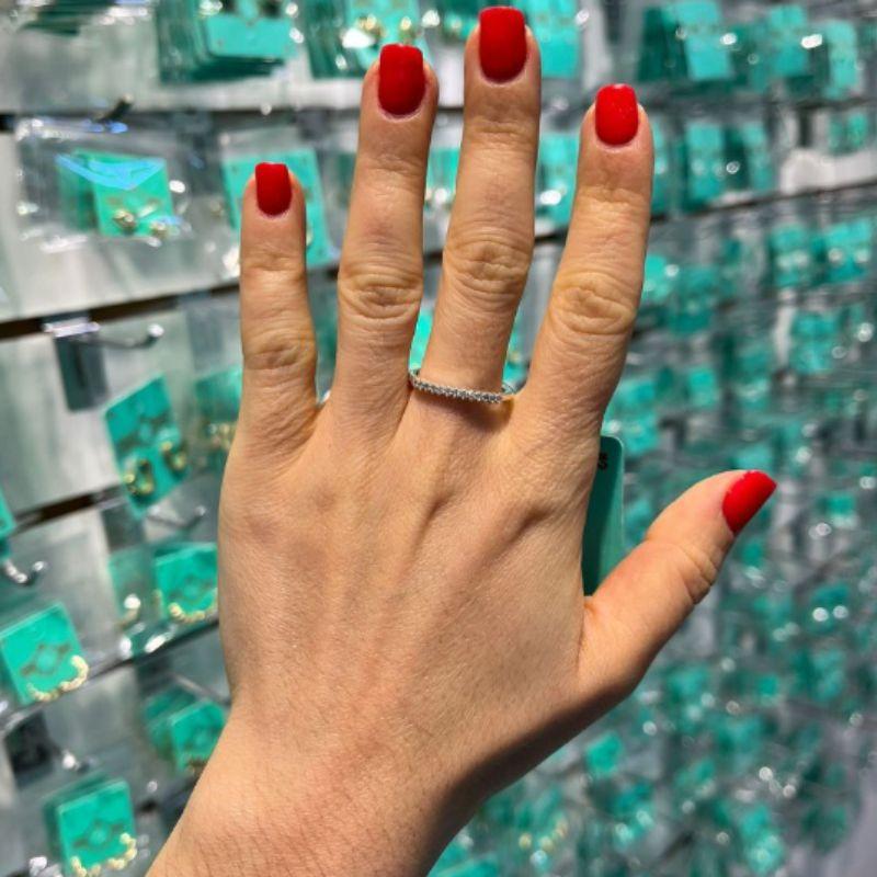 MEIA ALIANÇA PONTO DE LUZ BANHADO A PRATA