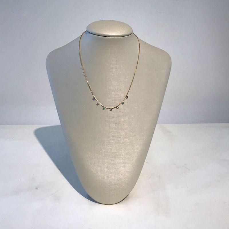 CHOKER ZIRCÔNIAS COLORIDAS CANDY BANHADO A OURO