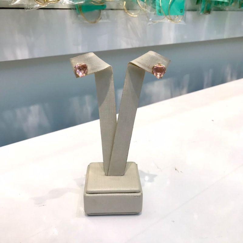 BRINCO CORAÇÃO ROSE BANHADO A OURO