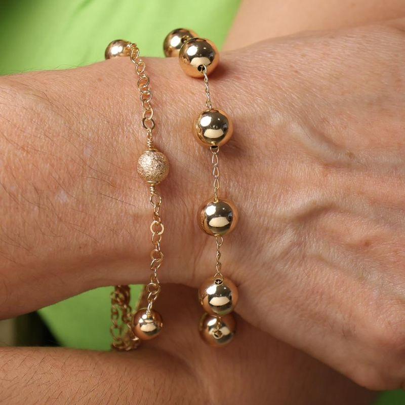 PULSEIRA ESFERA CHRISTMAS BANHADO A OURO