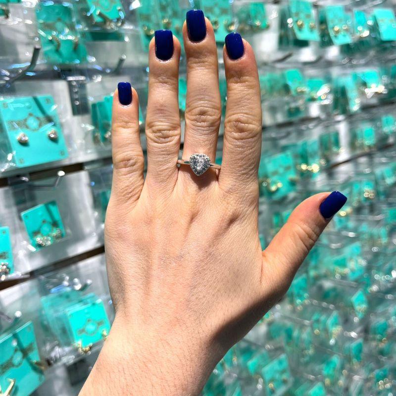 ANEL CORAÇÃO DUPLO ZIRCÔNIA E MICRO ZIRCÔNIA ESPLENDOR BANHADO A PRATA