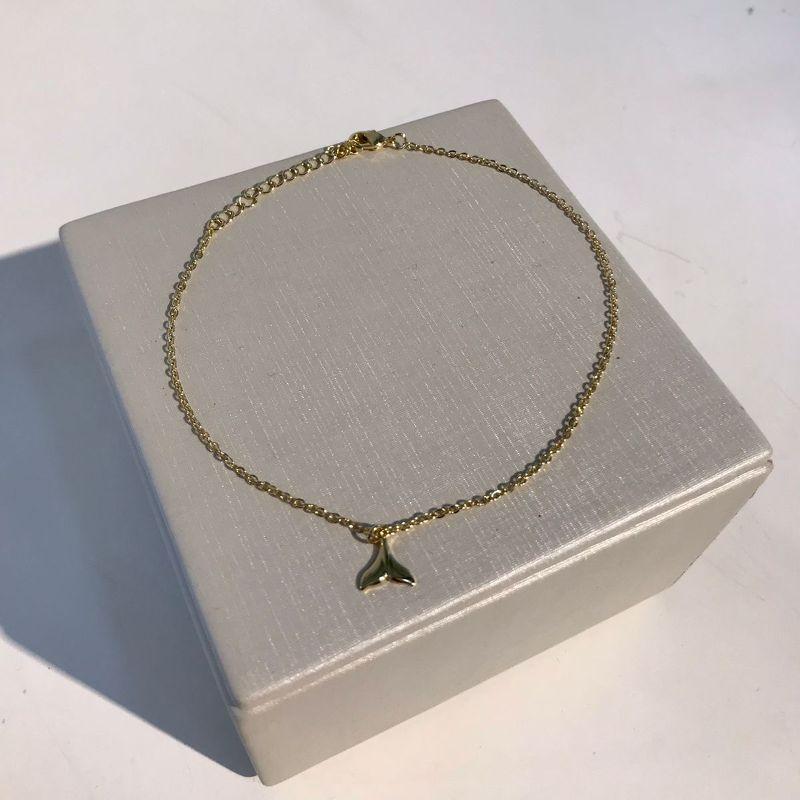 TORNOZELEIRA SUMMER COM TIFFANY BANHADO A OURO