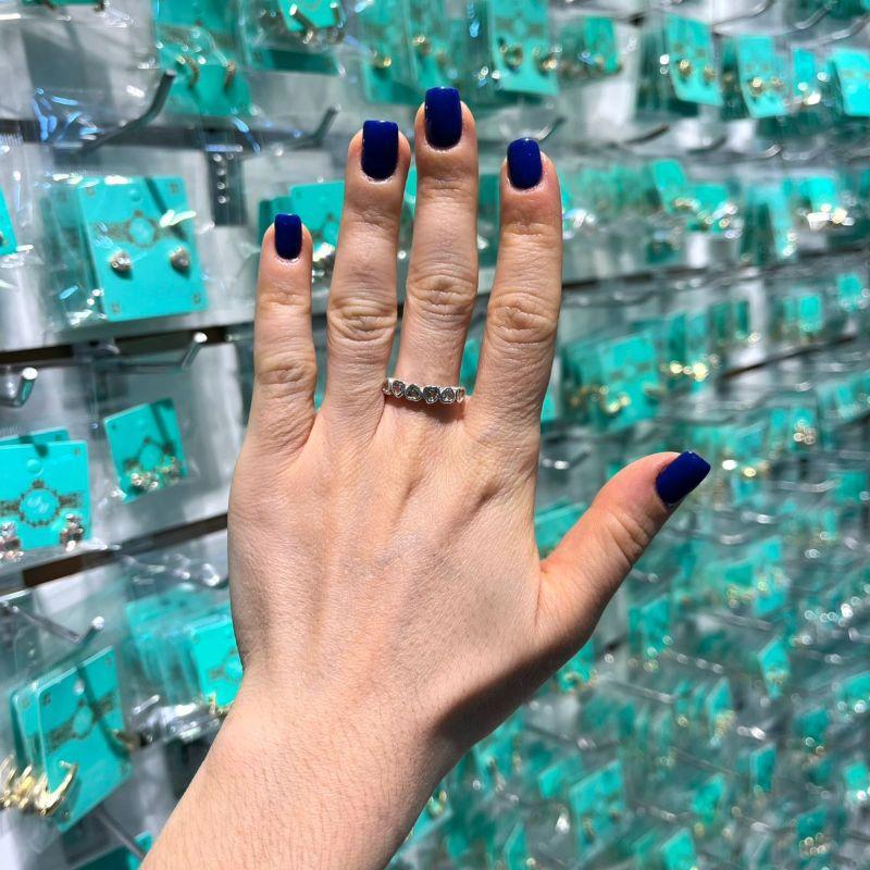 ANEL CORAÇÃO ZIGUE ZAGUE ZIRCÔNIA BANHADO A PRATA