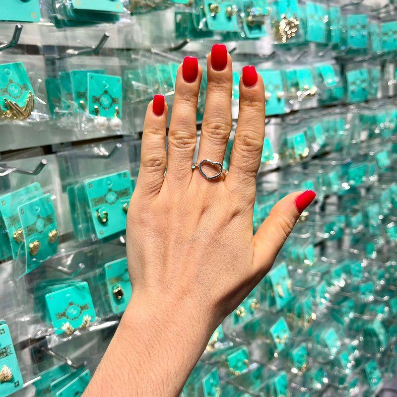 ANEL CORAÇÃO VAZADO MAX BANHADO A PRATA