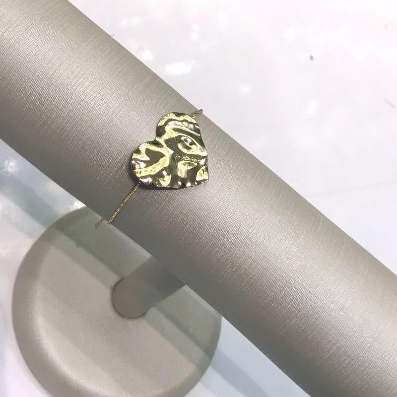 PULSEIRA CORAÇÃO DESIGN ORGÂNICO BANHADO A OURO