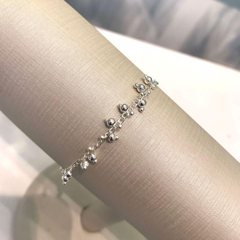 PULSEIRA MINI ESFERA BANHADO A PRATA