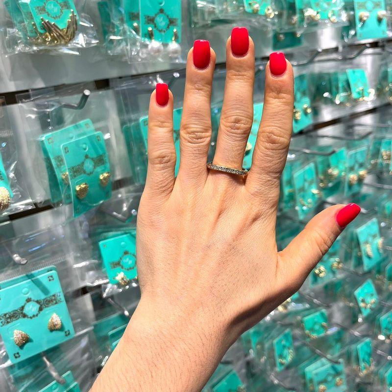 MEIA ALIANÇA QUADRADA BANHADO A OURO