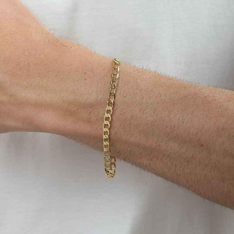 PULSEIRA GRUMET FECHO GAVETA MASCULINO BANHADO A OURO