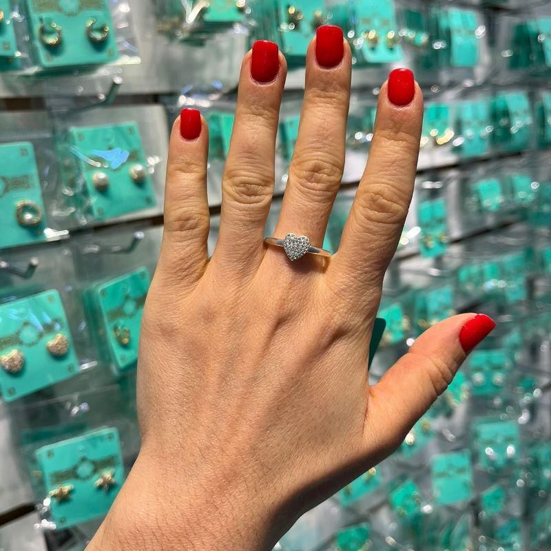 ANEL CORAÇÃO GOLD MICRO ZIRCÔNIA E ZIRCÔNIA BANHADO A PRATA