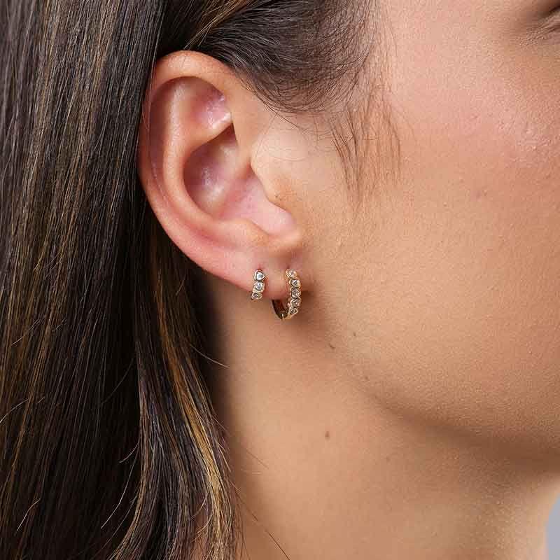 DUPLA ARGOLA CORAÇÃO ZIRCÔNIA BANHADO A OURO