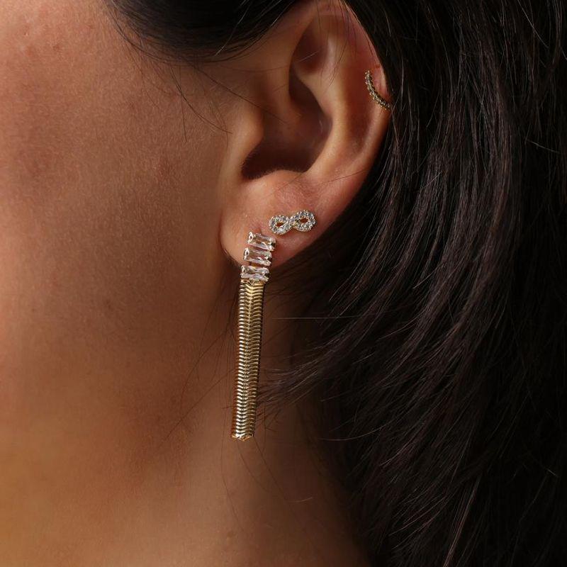 BRINCO INFINITO EM ZIRCÔNIA BANHADO A OURO