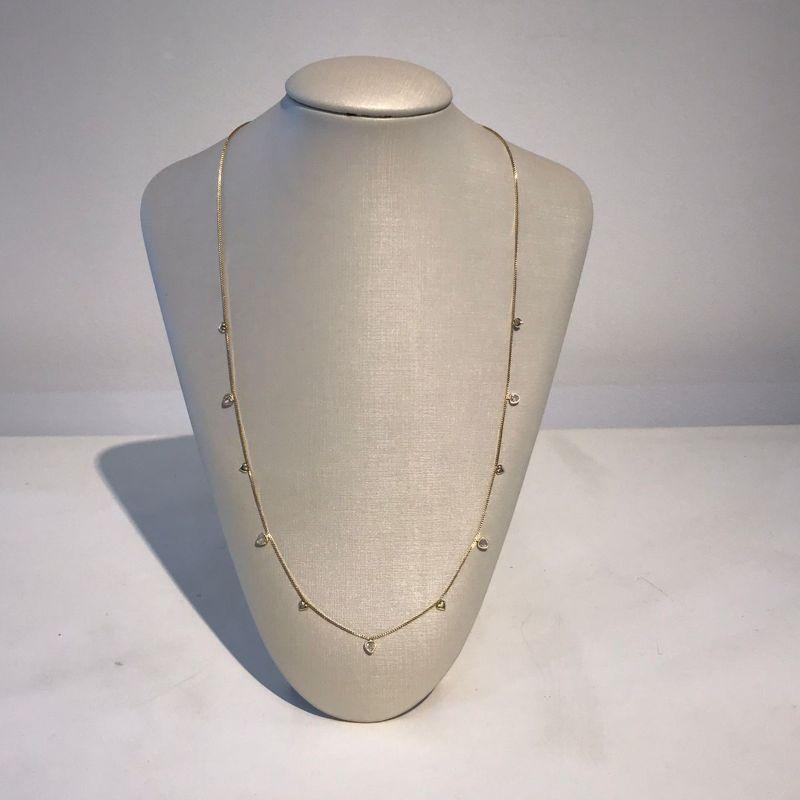 COLAR LONGO CORAÇÕES E ZIRCÔNIA 60CM BANHADO A OURO