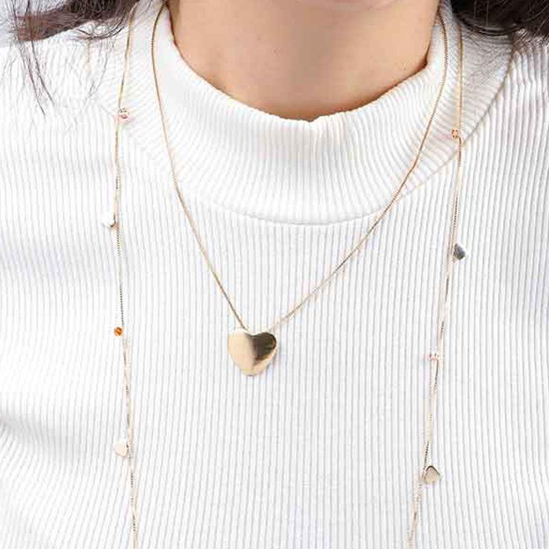 COLAR MEDALHA CORAÇÃO BANHADO A OURO