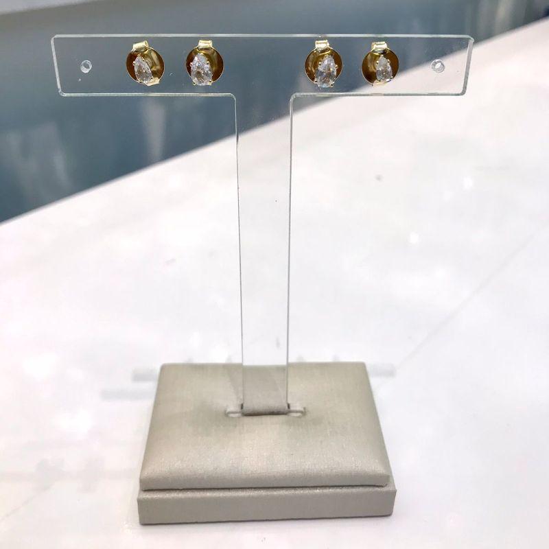 DUPLA GOTA ZIRCÔNIA BANHADO A OURO