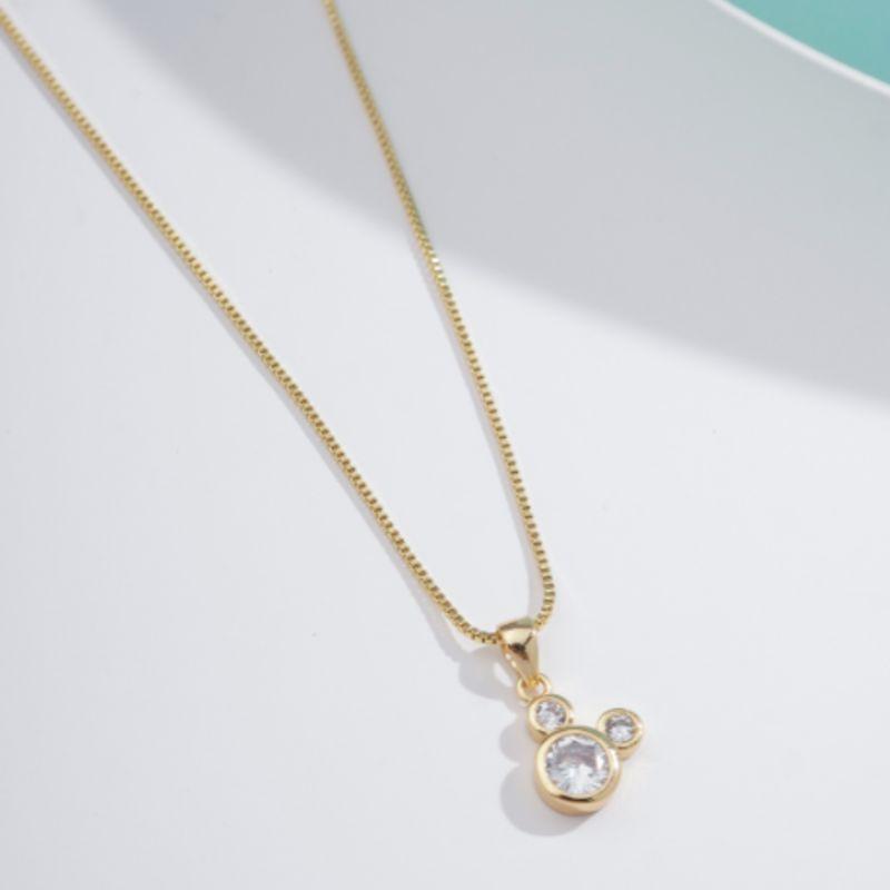 COLAR MICKEY EM ZIRCÔNIA BANHADO A OURO