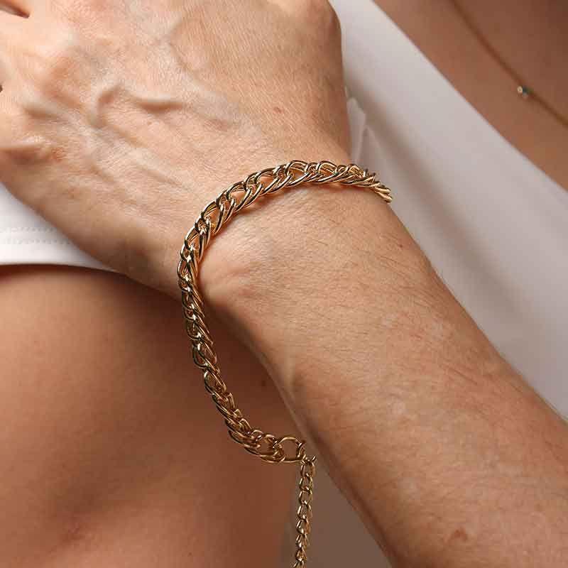 PULSEIRA ELO DUPLO BANHADO A OURO