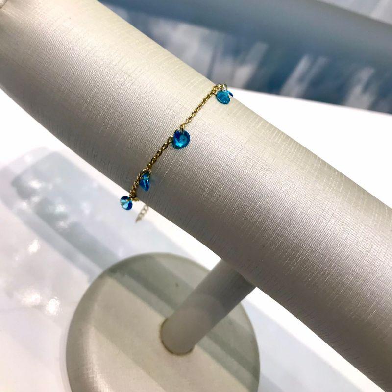 PULSEIRA TIFFANY AZUL BANHADO A OURO