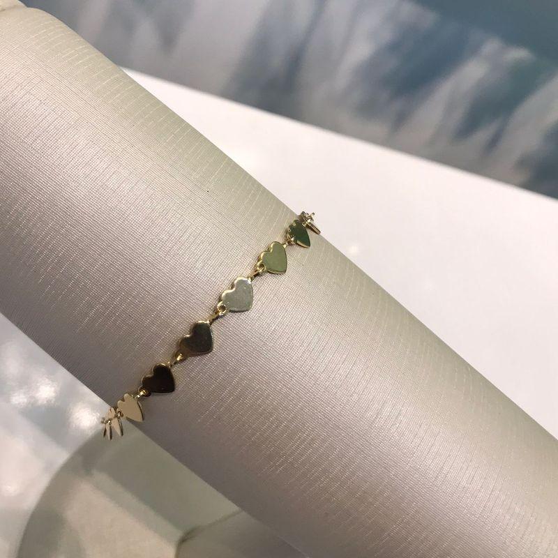 PULSEIRA CORAÇÕES INFINITO BANHADO A OURO