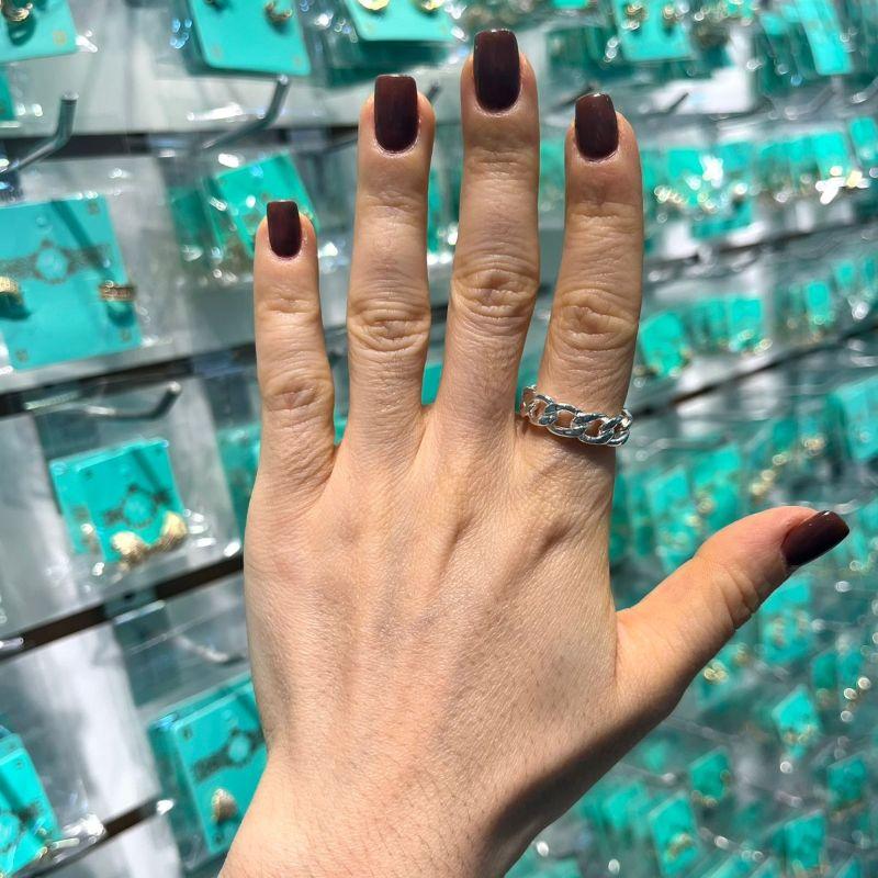 ANEL CORRENTARIA REGULÁVEL BANHADO A PRATA