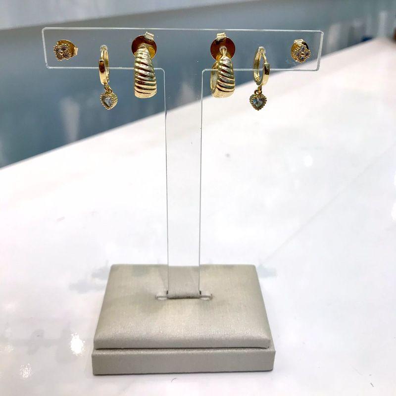 TRIO GLAMOUR BANHADO A OURO