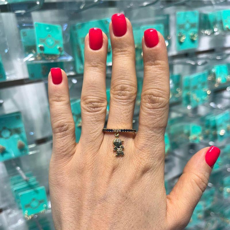 ANEL PINGENTE MENINO ZIRCÔNIA BANHADO A OURO