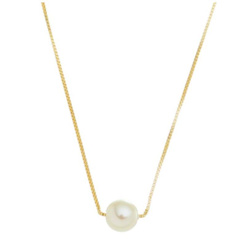 COLAR DE PÉROLA TAM M BANHADO A OURO