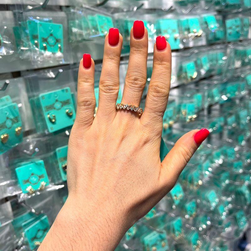 ANEL ZIRCÔNIA BAGUETE PONTO DE LUZ BANHADO A OURO