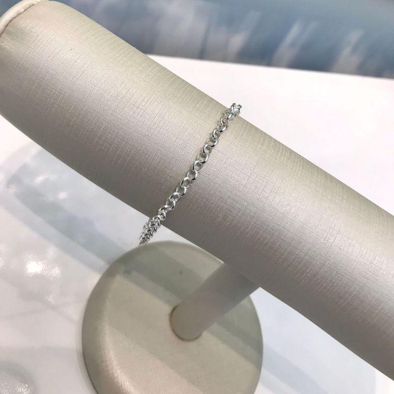 PULSEIRA ELO PORTUGUÊS FECHO BOIA BANHADO A PRATA