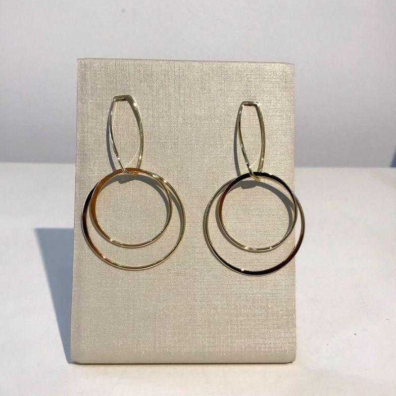 ARGOLA GEOMÉTRICA FLUIR BANHADO A OURO