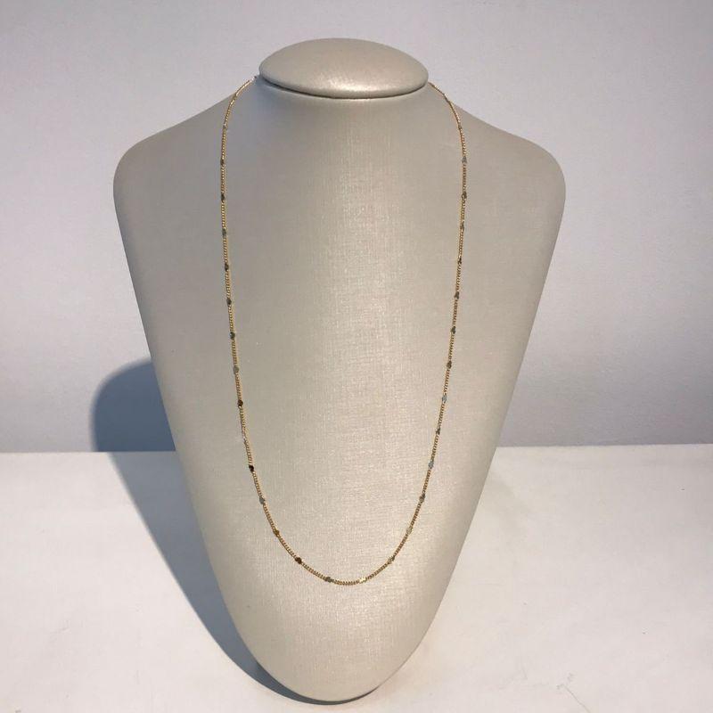 COLAR LONGO CHAPINHA CORAÇÃO 80CM BANHADO A OURO