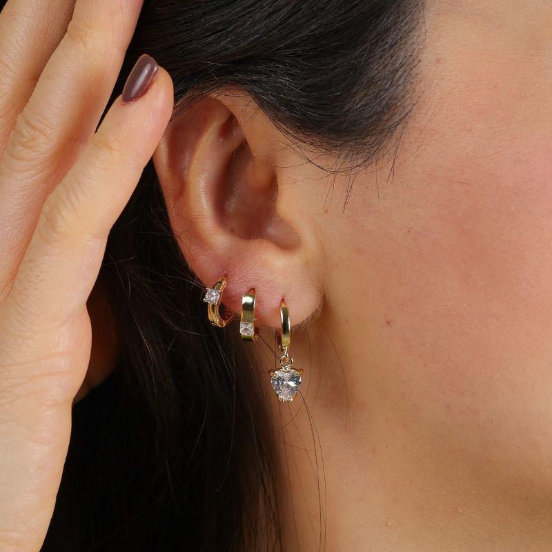 TRIO DE ARGOLA FELICITÁ BANHADO A OURO