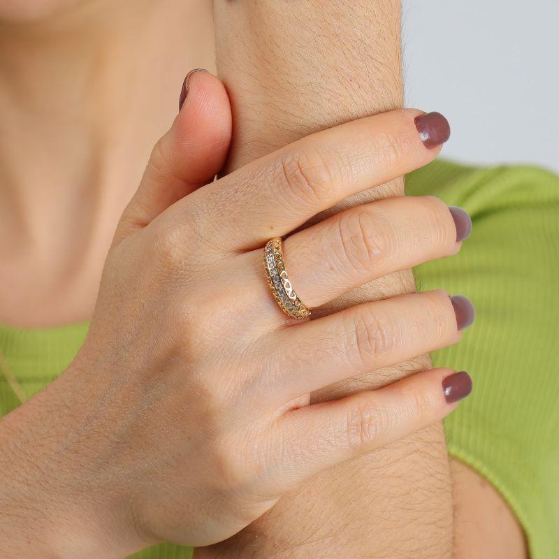 ANEL AMORES ZIRCÔNIA BANHADO A OURO