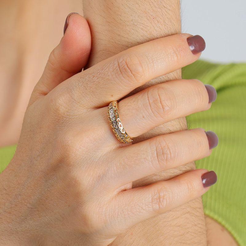 ANEL AMORES ZIRCÔNIA BANHADO A OURO