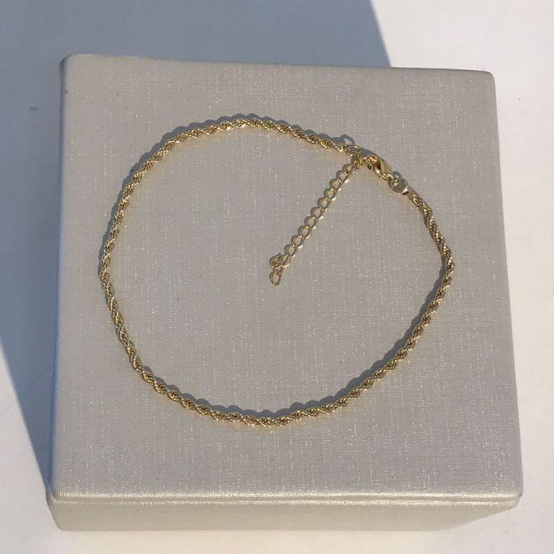 TORNOZELEIRA CORDÃO BAIANO BANHADO A OURO