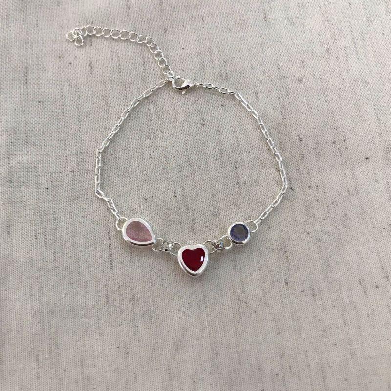 PULSEIRA ZIRCÔNIAS COLORIDAS BANHADO A PRATA